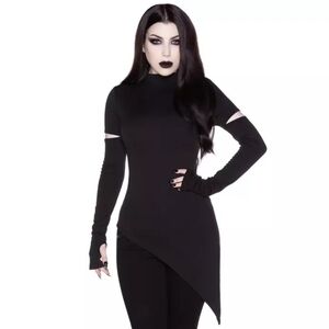KILLSTAR Wicked Ways Tunic Top, M, Black